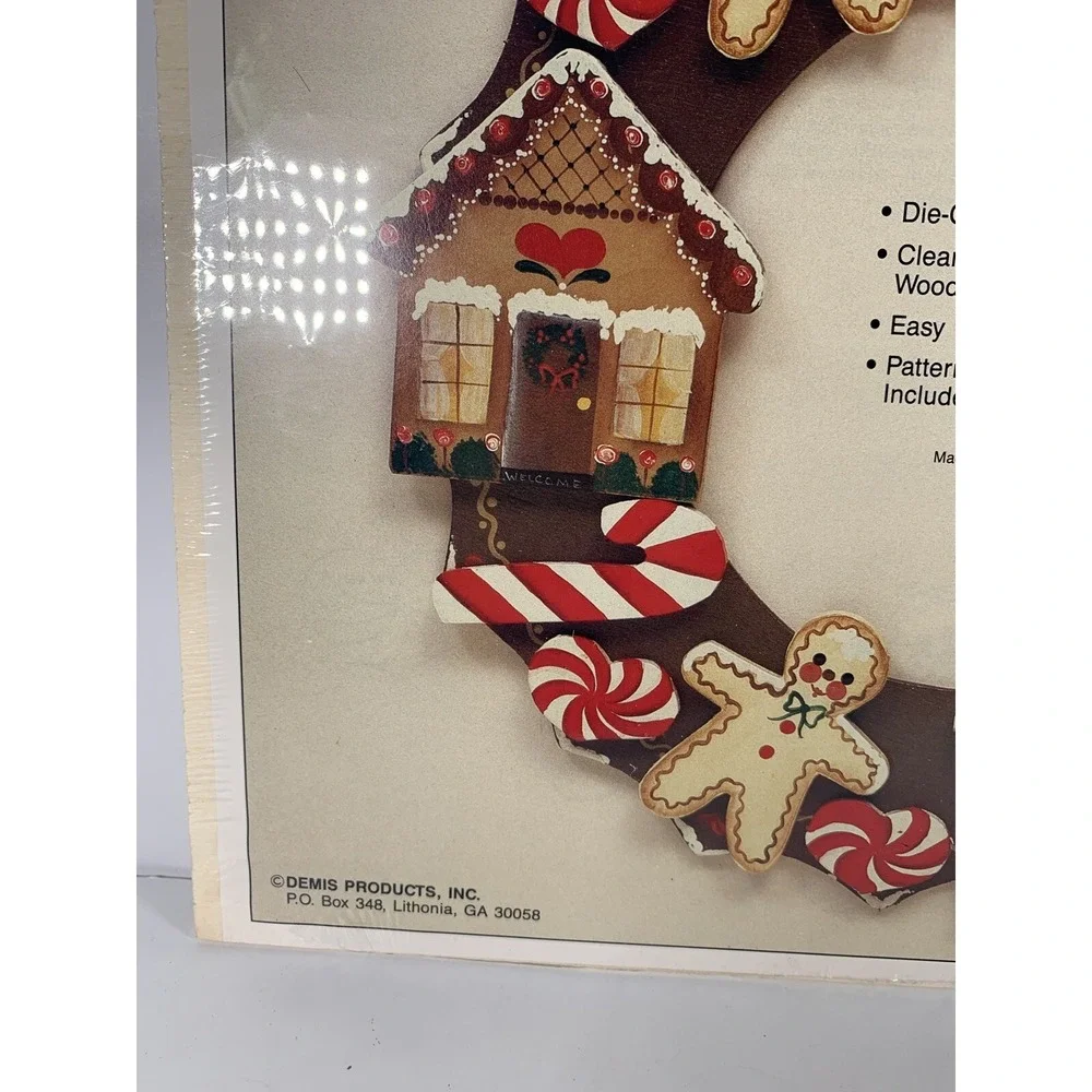 Christmas DEMIS Gingerbread‎ Wood Wreath 11 inch Cute & Clever Cut-Outs NOS